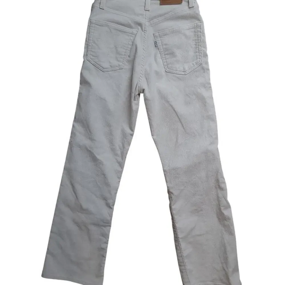 Levi's Ribcage Crop Boot Corduroy Whiteish/Cream color jeans. Size 24